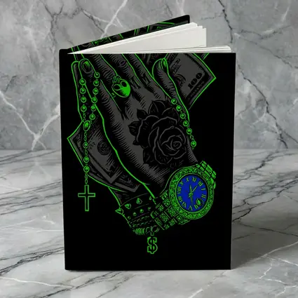 Praying Hands Money Rose Neon Green