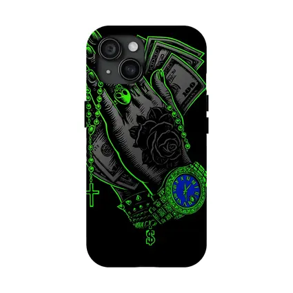 Praying Hands Money Rose Neon Green