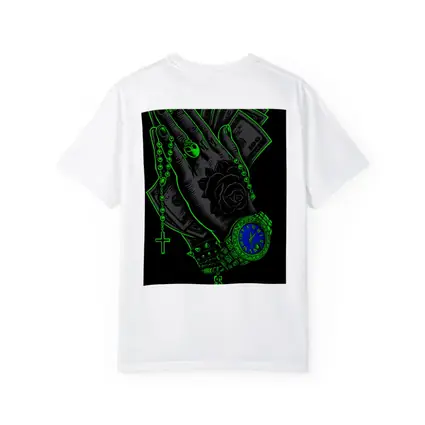Praying Hands Money Rose Neon Green