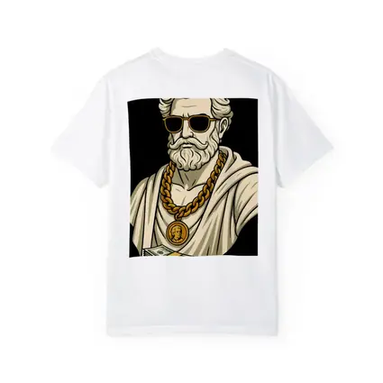 Greek Philosopher Bust Gold Chain Black Background