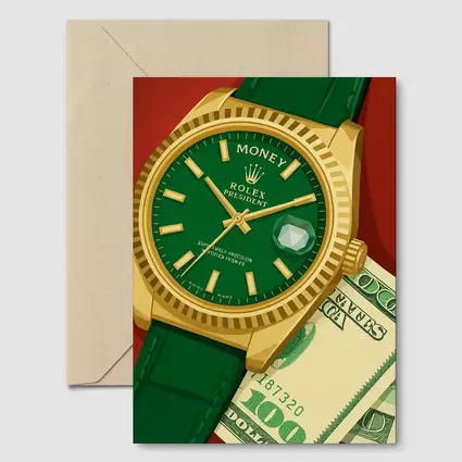 Rolex President Watch Green Dial Money Art