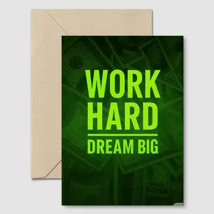Work Hard Dream Big Money Background Art