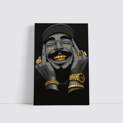 Hip Hop Artist Gold Grillz Dark Background