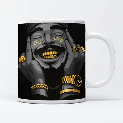 Hip Hop Artist Gold Grillz Dark Background