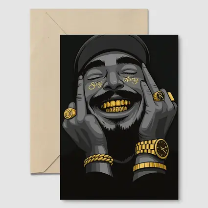 Hip Hop Artist Gold Grillz Dark Background