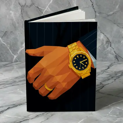 Gold Watch Man Suit Low Poly Art