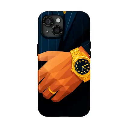 Gold Watch Man Suit Low Poly Art