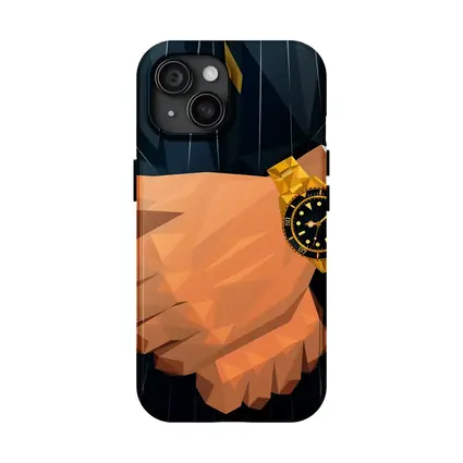 Gold Watch Low Poly Man Dark Suit