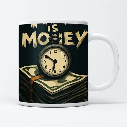 Time Is Money Pocket Watch Cash Stack