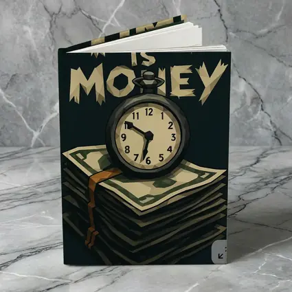 Time Is Money Pocket Watch Cash Stack