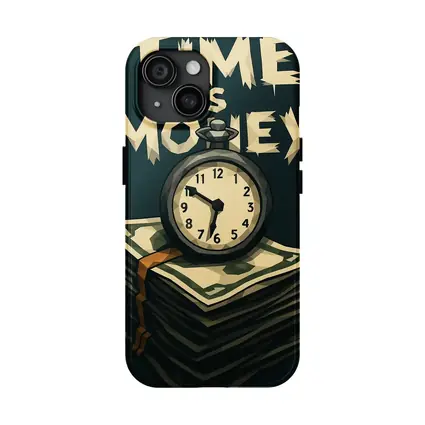 Time Is Money Pocket Watch Cash Stack