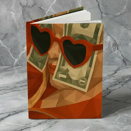 Woman Heart Sunglasses Dollar Bills Low Poly