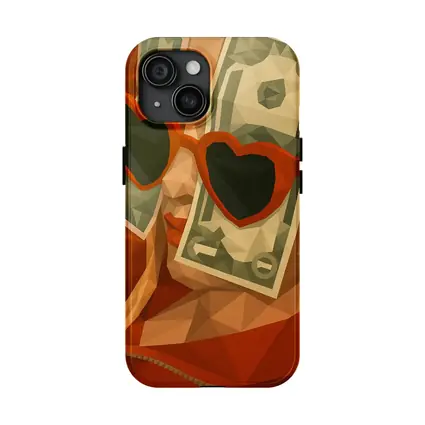 Woman Heart Sunglasses Dollar Bills Low Poly