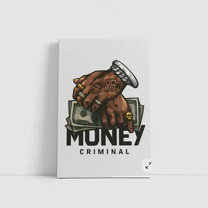 Money Criminal Tattooed Hand Gripping Cash