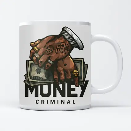 Money Criminal Tattooed Hand Gripping Cash