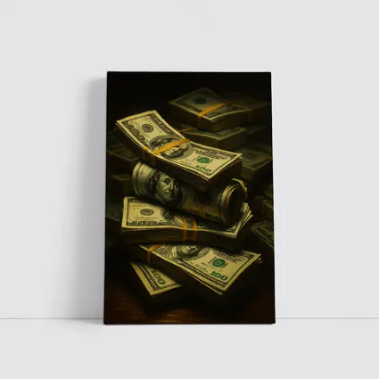 Stacked Hundred Dollar Bills Dark Background