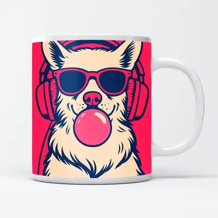 Cool Corgi Dog Bubblegum Sunglasses Pink Background