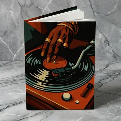 DJ Hand Scratching Vinyl Record Turntable Art