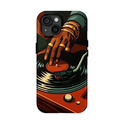 DJ Hand Scratching Vinyl Record Turntable Art