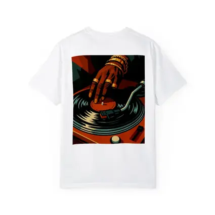 DJ Hand Scratching Vinyl Record Turntable Art