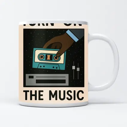 Turn On The Music Retro Cassette Tape Art