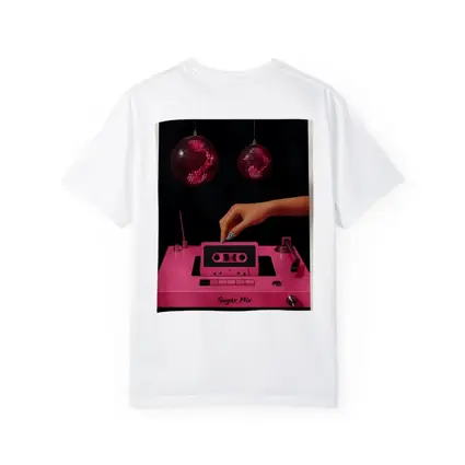 Pink Cassette Tape Disco Ball Retro Art
