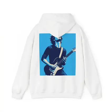 Guitarist Playing Electric Guitar Blue Pop Art