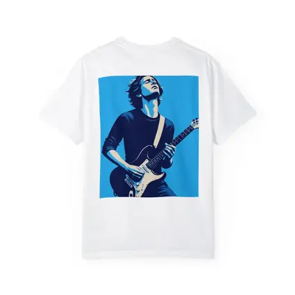 Guitarist Playing Electric Guitar Blue Pop Art