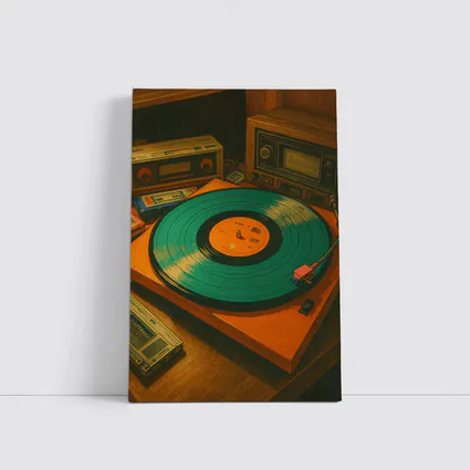 Retro Turntable Vinyl Record Warm Studio