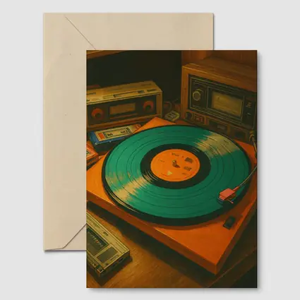 Retro Turntable Vinyl Record Warm Studio