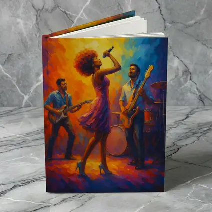 Live Band Performance Oil Painting Bold Colors