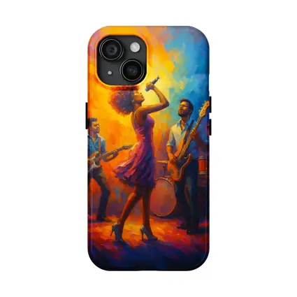 Live Band Performance Oil Painting Bold Colors
