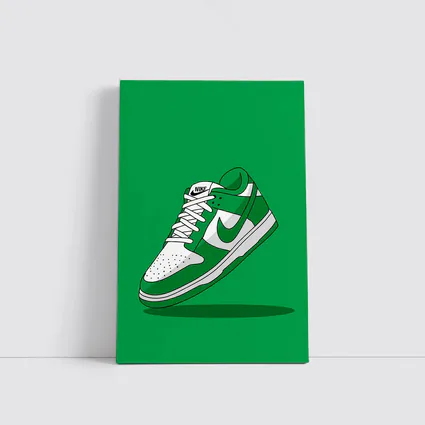 Nike Dunk Low Green White Sneaker Art