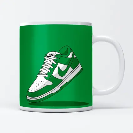 Nike Dunk Low Green White Sneaker Art
