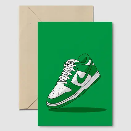 Nike Dunk Low Green White Sneaker Art