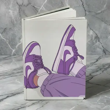 Purple Nike Air Jordan One Sneakers Illustration