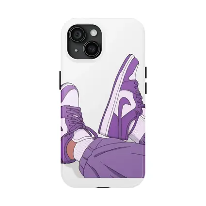 Purple Nike Air Jordan One Sneakers Illustration