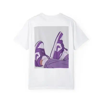 Purple Nike Air Jordan One Sneakers Illustration