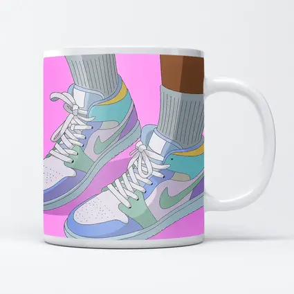 Pastel Jordan Sneakers Illustration Pink Background