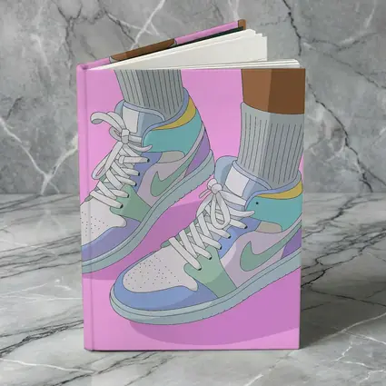 Pastel Jordan Sneakers Illustration Pink Background
