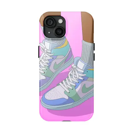 Pastel Jordan Sneakers Illustration Pink Background