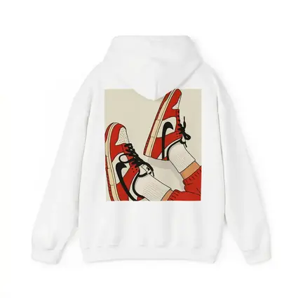 Red Nike Sneakers Flat Illustration Beige Background