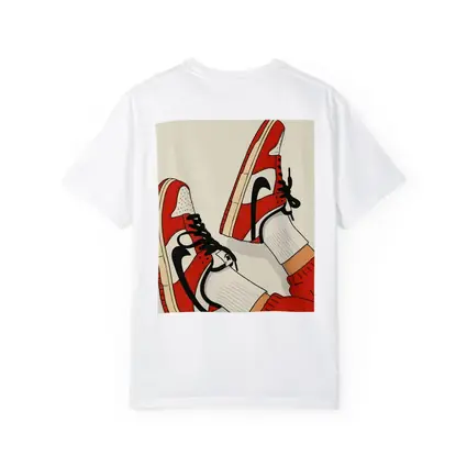 Red Nike Sneakers Flat Illustration Beige Background