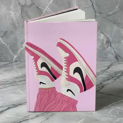 Pink Nike Air Jordan Sneakers Illustration