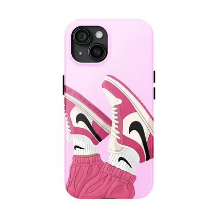 Pink Nike Air Jordan Sneakers Illustration