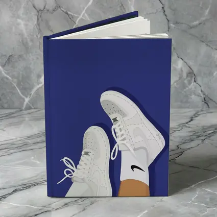 White Nike Air Force Ones Blue Background
