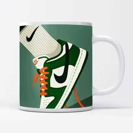 Nike Dunk Low Green Orange Laces Illustration