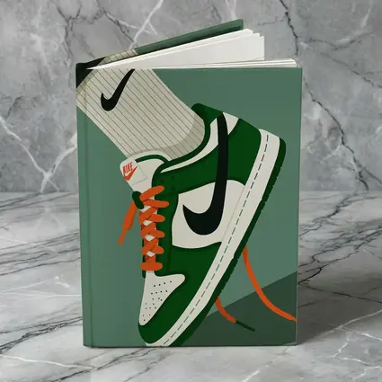 Nike Dunk Low Green Orange Laces Illustration