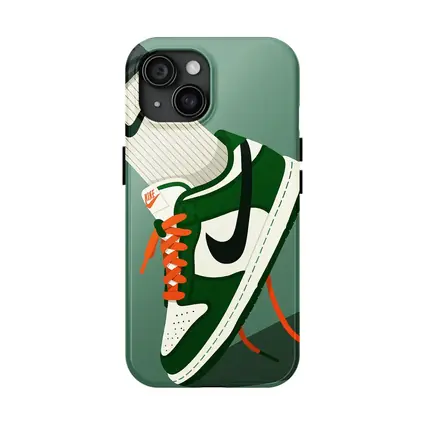 Nike Dunk Low Green Orange Laces Illustration