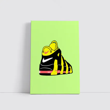 Nike Sneaker Bold Cartoon Art Green Background